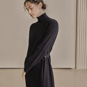 UNBALANCED KNIT DRESS_BLACK