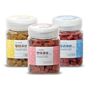 국내산 강아지 수제간식 혼합큐브 180g 3개