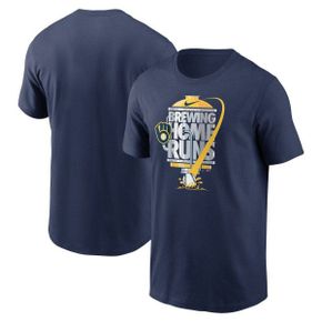 5118343 Nike Mens Navy Milwaukee Brewers Brewing Home Runs Local Team T-Shirt