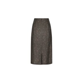 아모멘토 26FW Silk Floral Skirt, Brown