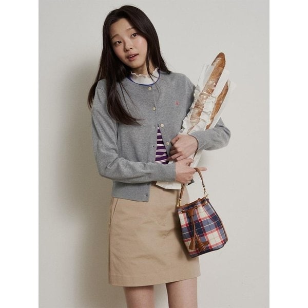 [B. my] 코튼 긴소매 니트 카디건  그레이 (BF625AN223)