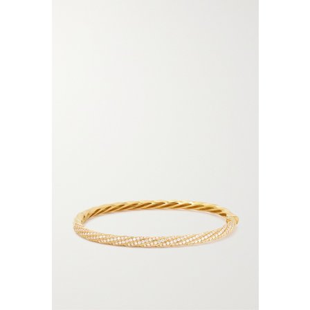 DAVID YURMAN + 넷 서스테인 케이블 에지 18k 리사이클 골드 다이아몬드 브레이슬릿