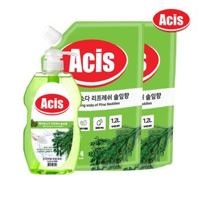 베이킹소다 주방세제 솔잎향 780ml x1개+리필 1.2L x2개 설거지 1종주방세제