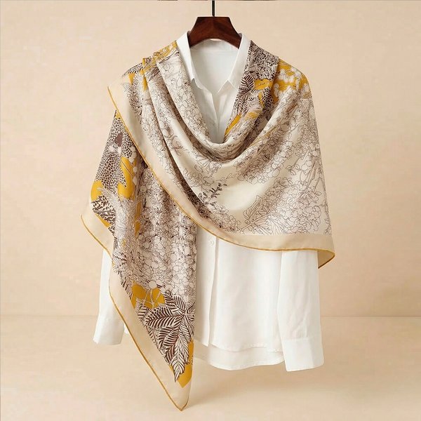 루시앙 와이드숄 대형 스카프 링클프리 냉방병 방지 머플러 (130x130)