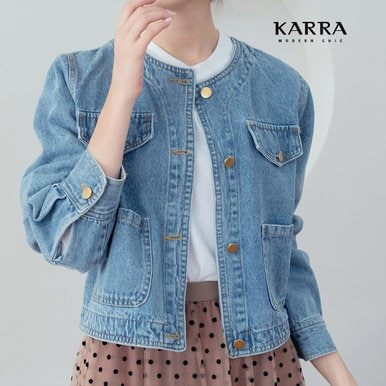 KARRA 메탈버튼데님자켓_A3F0255