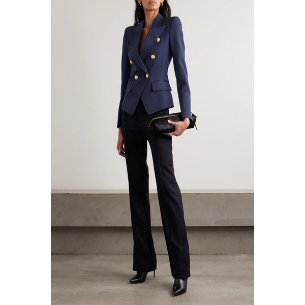 더블브레스트 그레인 드 푸드르 울 블레이저 46376663162945970