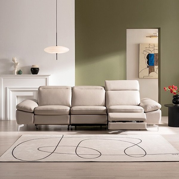 4인 전동 천연통가죽 리클라이너 소파 KC4122