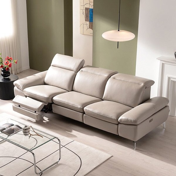 4인 전동 천연통가죽 리클라이너 소파 KC4122