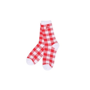 MARTINE GOLF [정상가 25000원]여성 깅엄체크 중목 양말 레드 (QWAESC20376)