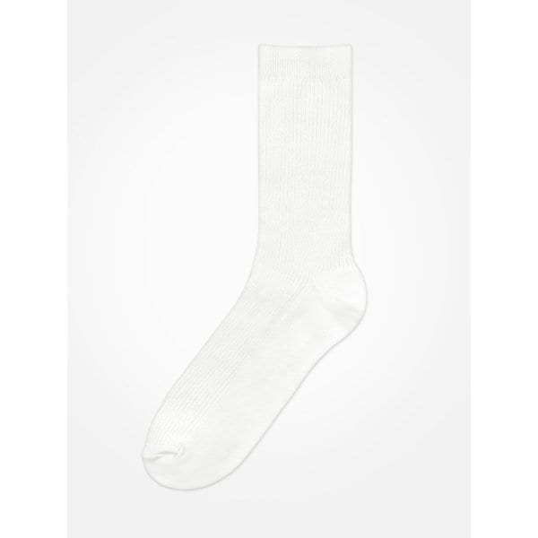 남자 2-1골지 컬러 삭스 - 화이트