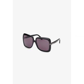 4746035 Tom Ford LORELAI - Sunglasses glossy black smoke gray