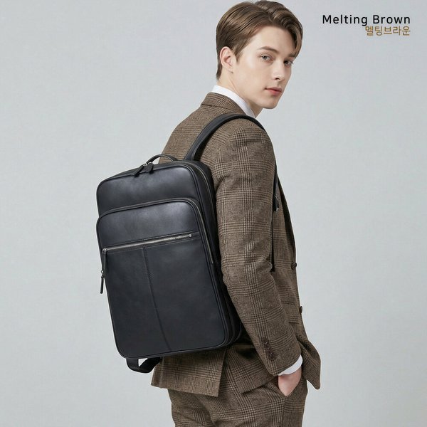 확대된 대표 남성 비즈니스백팩 대학생가방 가죽 정장 백팩