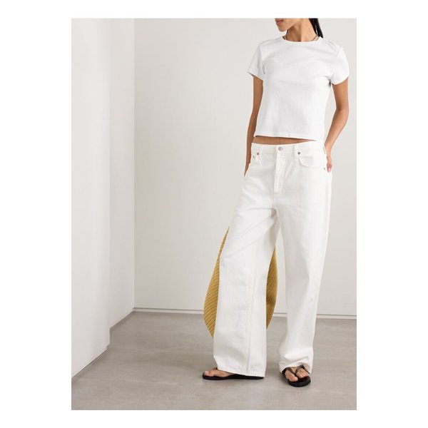 아딘 크롭 코튼 저지 티셔츠 46376663162844726