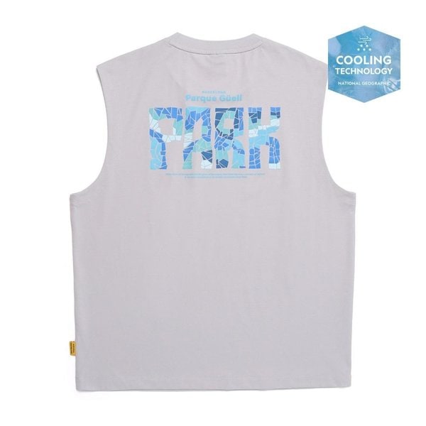 [여주점] N252MTS093 크로우 COOL MAX 레터링 세미오버핏 민소매 티셔츠 ICE GREY