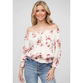 5122500 Cloud 5ive OFF-SHOULDER MIT BINDEDETAIL UND ALL OVER BLUMEN - Blouse white