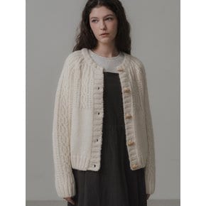 Duffle cable cardigan (ivory)