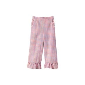키즈 루키 LOUKIE 러플 팬츠 핑크 포멜로 체크 26S_P0075 LOUKIE PINK