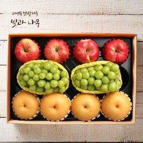 [명절 후 배송][작심밀도]빛과나무 프리미엄팩 사과.배.샤인머스켓 5kg(사과4입,배4입,샤인2입)