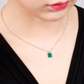 14K GOLD [목걸이] P사각공작 목걸이