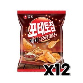 농심 포테토칩 먹태고추장마요맛 봉지스낵 50g x 12개