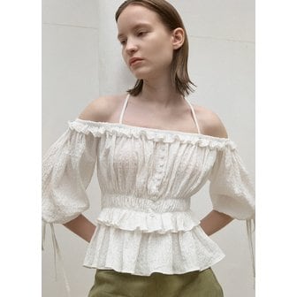 나인(Atelier Nain) (BL-4253)OFF-SHOULDER STRING BLOUSE