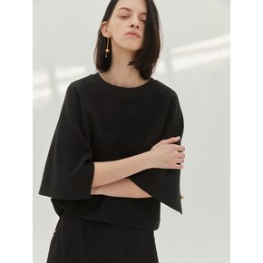 cape half sleeve top_black