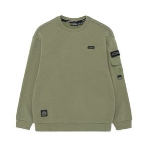 K233USW820 어드벤처 소매포켓 맨투맨 LICHEN KHAKI