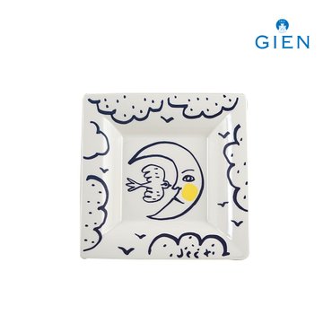지앙 랄치펠 센티멘털 깊은 사각접시 문 1p (17x17cm)