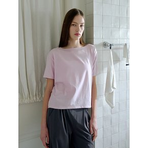 릴렉스 핏 보트넥 반팔 티셔츠 FMST4015S_로우핑크