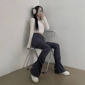 / 티로 셔링 밴딩 스트랩 부츠컷 스커트 팬츠 (2color)