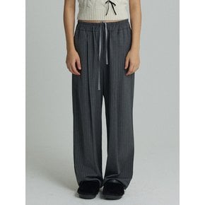 Stripe banding slacks/ Grey