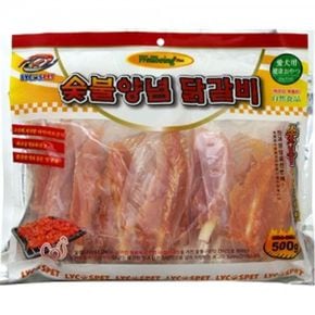 라이코스 숯불양념 우유껌닭갈비 500g 강아지간식