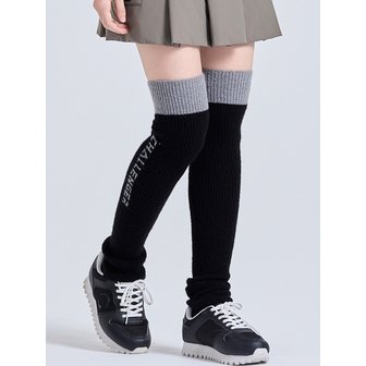 챌린저 여성 소프트 헤어리 니하이 레그 워머 블랙