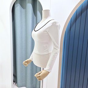 삥줄 브라캡 내장 라운드 티셔츠 색상 택1 SF05TS101