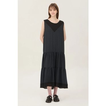 베네통 패턴 블록 슬리브리스 원피스BAOP63531