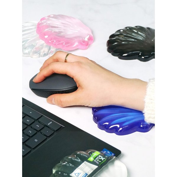 오션 쿨 투명 컬러 조개 마우스 손목보호 손목쿠션