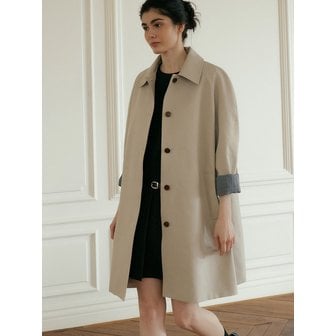 ourcomos comos 1084 single half trench coat (beige)