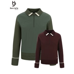 BQ4MWSP604 여성 우븐패치 방풍 반집업 풀오버
