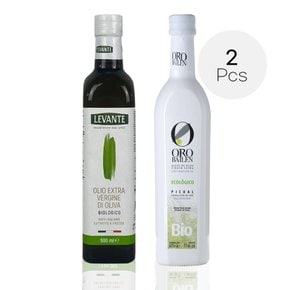 올리브오일 피쿠알 바이오 500ml + 르반테 냉압착 엑스트라버진 올리브오일 500ml