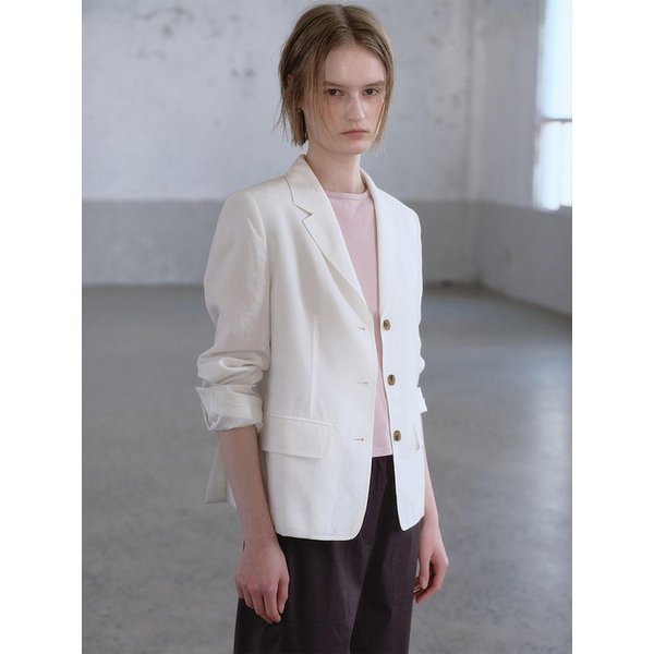 Back Button Regular Fit Jacket  White (KE6311M041)