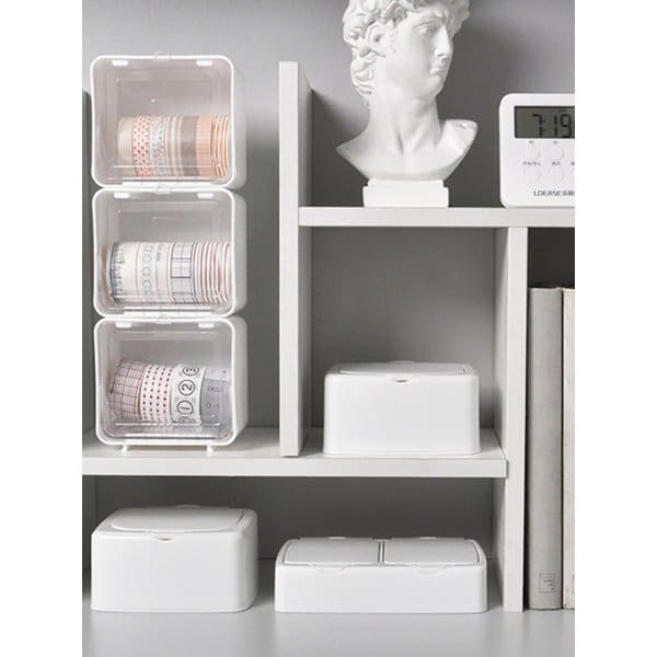 원터치 화장대 미니 정리함 투명 수납 케이스