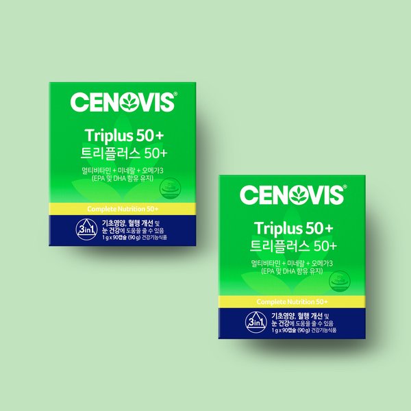 트리플러스 50+ 멀티비타민 미네랄 오메가3 90캡슐 2개 60일분