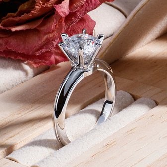 샤밍주얼리 2캐럿 랩그로운 다이아몬드 반지 솔리테어 6프롱 기념일 선물 예물 웨딩 프로포즈 결혼