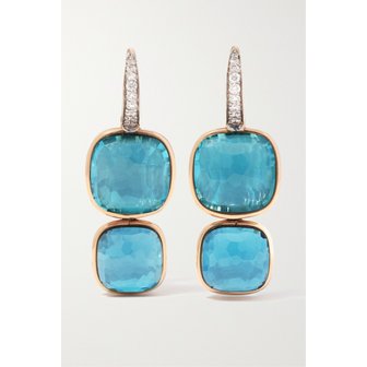 포멜라토 누도 18k 로즈 골드 토파즈 다이아몬드 이어링 1647597296970791