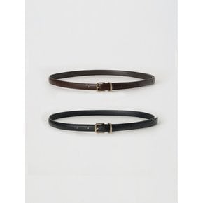 Bemuse leather thin belt - 2colors