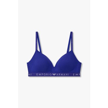 EMPORIO ARMANI 여성 로고 밴딩 패디드 트라이앵글 브라(0824381524)