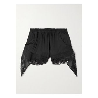 이자벨마랑 일다나 레이스 트리밍 스트레치 실크 혼방 쇼츠 블랙 46376663162944478