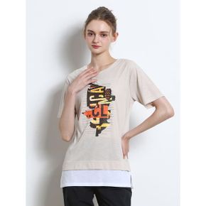 밑단 배색 프린트 티셔츠  택가격 58000원 _P430801958