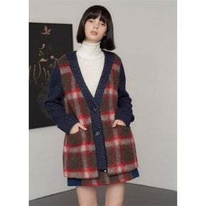 WOOL DOUBLE BUTTON CHECK CARDIGAN JACKET (1984699)