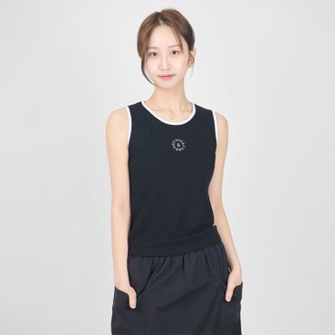 코데즈컴바인 배색 골지 자수 나시 (CKB-TS308W4)